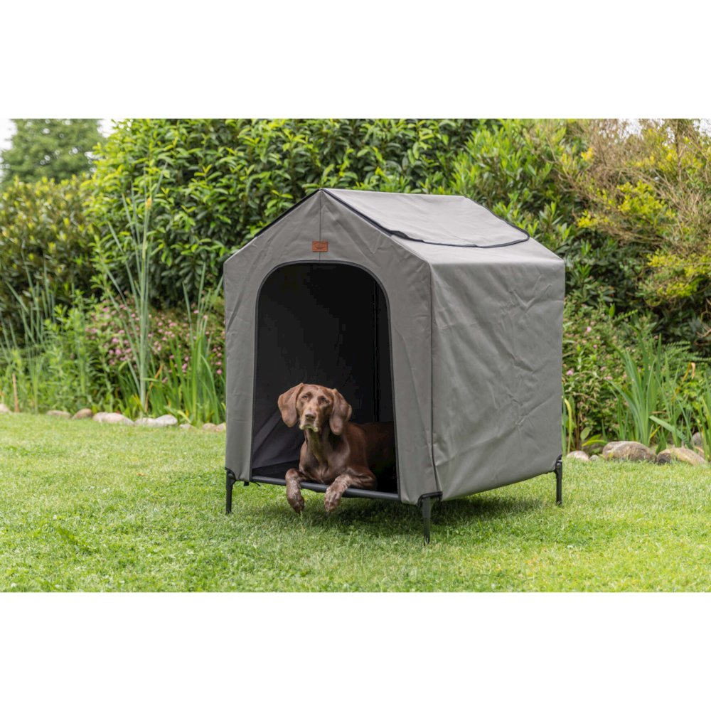 2-in-1 Elevated Portable Dog House or Dog Cot & Tent for Medium-Large Dogs. Picture 2