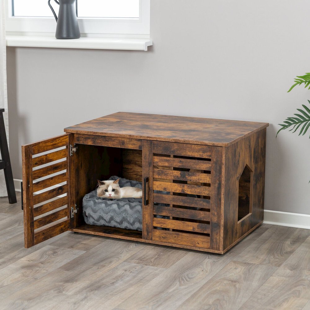 XL Farmhouse Litter Box Enclosure, Hidden Litter Box Cabinet or End Table. Picture 3