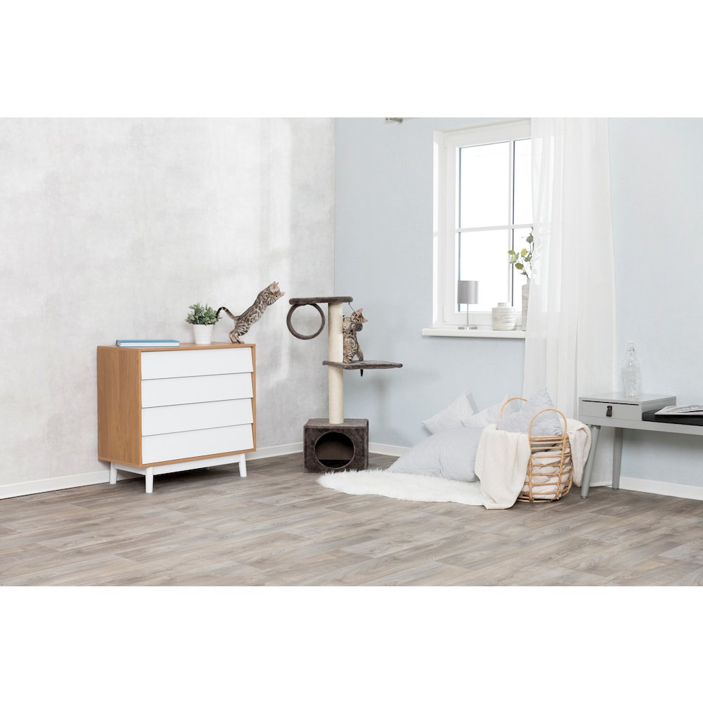 San Fernando Plush & Sisal 3-Level 41.7" Cat Tree, Scratching Posts & Condo. Picture 2