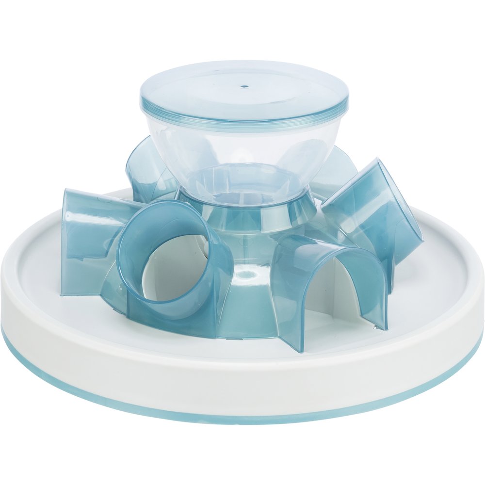 Tunnel Slow Feeder for Cats, Interactive Cat Toy, Pet Food Dispenser, Blue. Picture 1