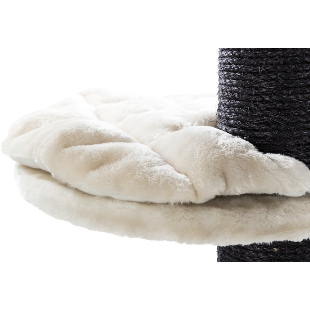 Bovina Plush & Sisal 3-Level 55.5" Cat Tree, Scratching Posts & Hammock, Black. Picture 6