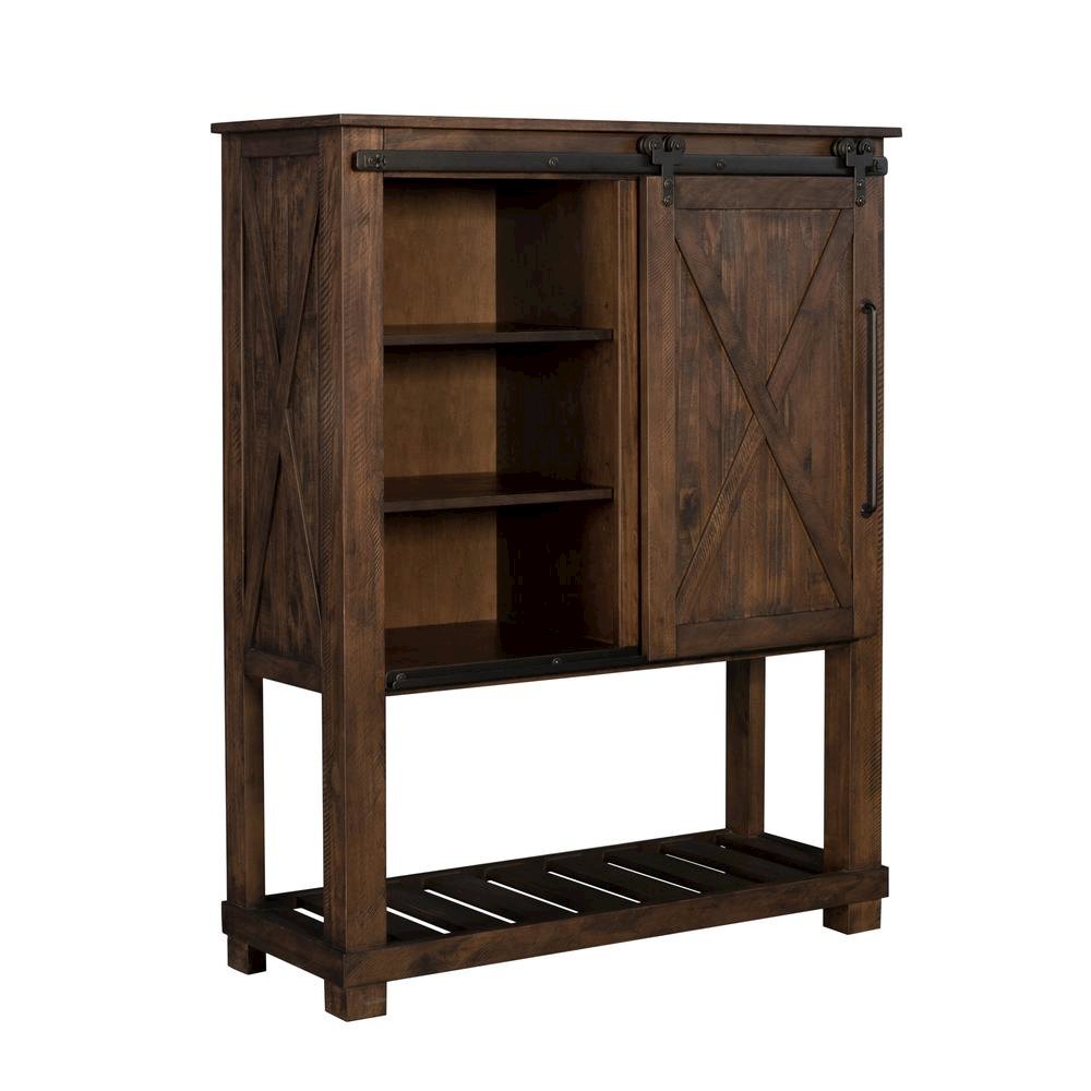 Rustic Timber Barn Door Chest - Solid Pine Bedroom Dresser, Belen Kox. Picture 2