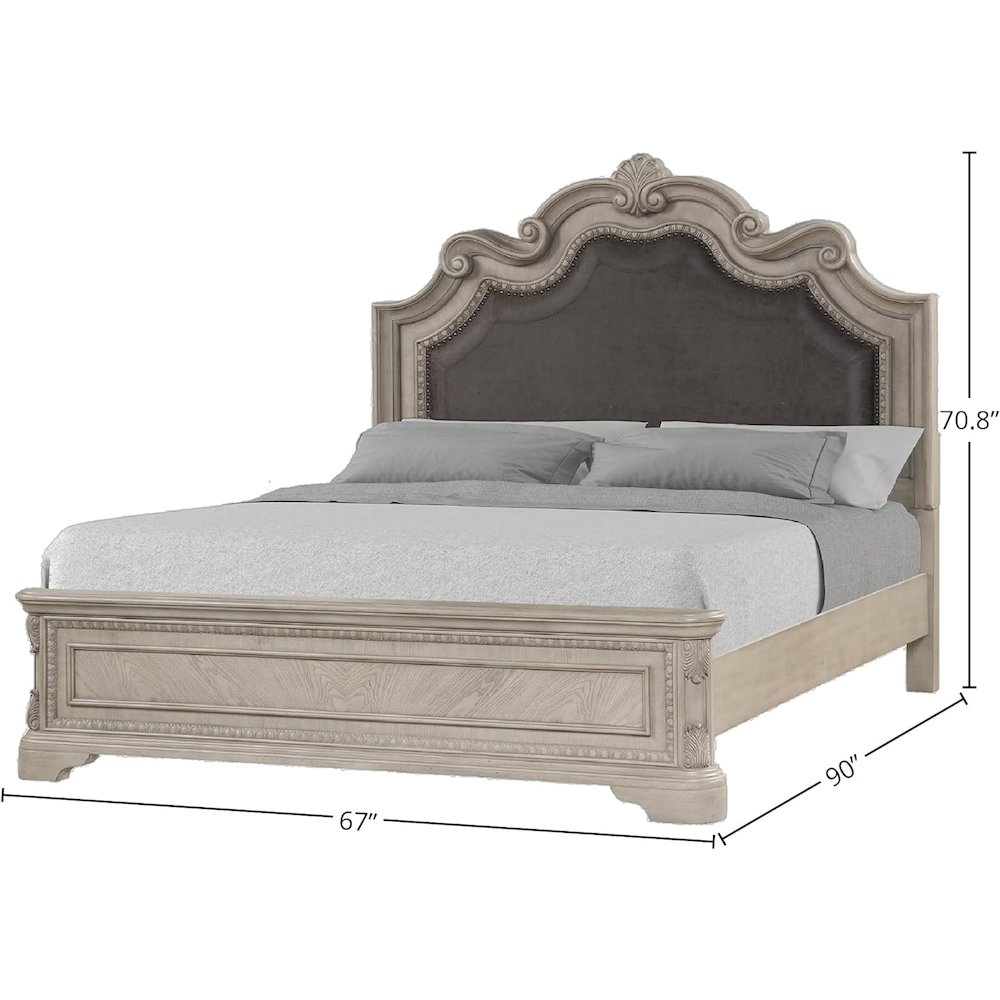 Coventry Grey Uph Panel Queen Bed. Picture 2