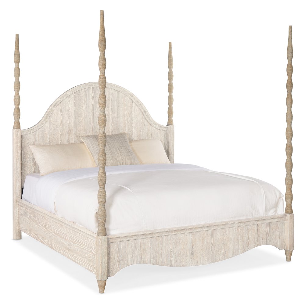 Hooker Furniture Serenity Jetty King Poster Bed in White Wood. Picture 1