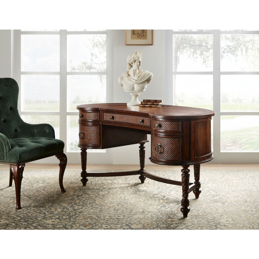 Charleston Upholstered Host Chair in Green Fabric by Hooker Furniture. Picture 10