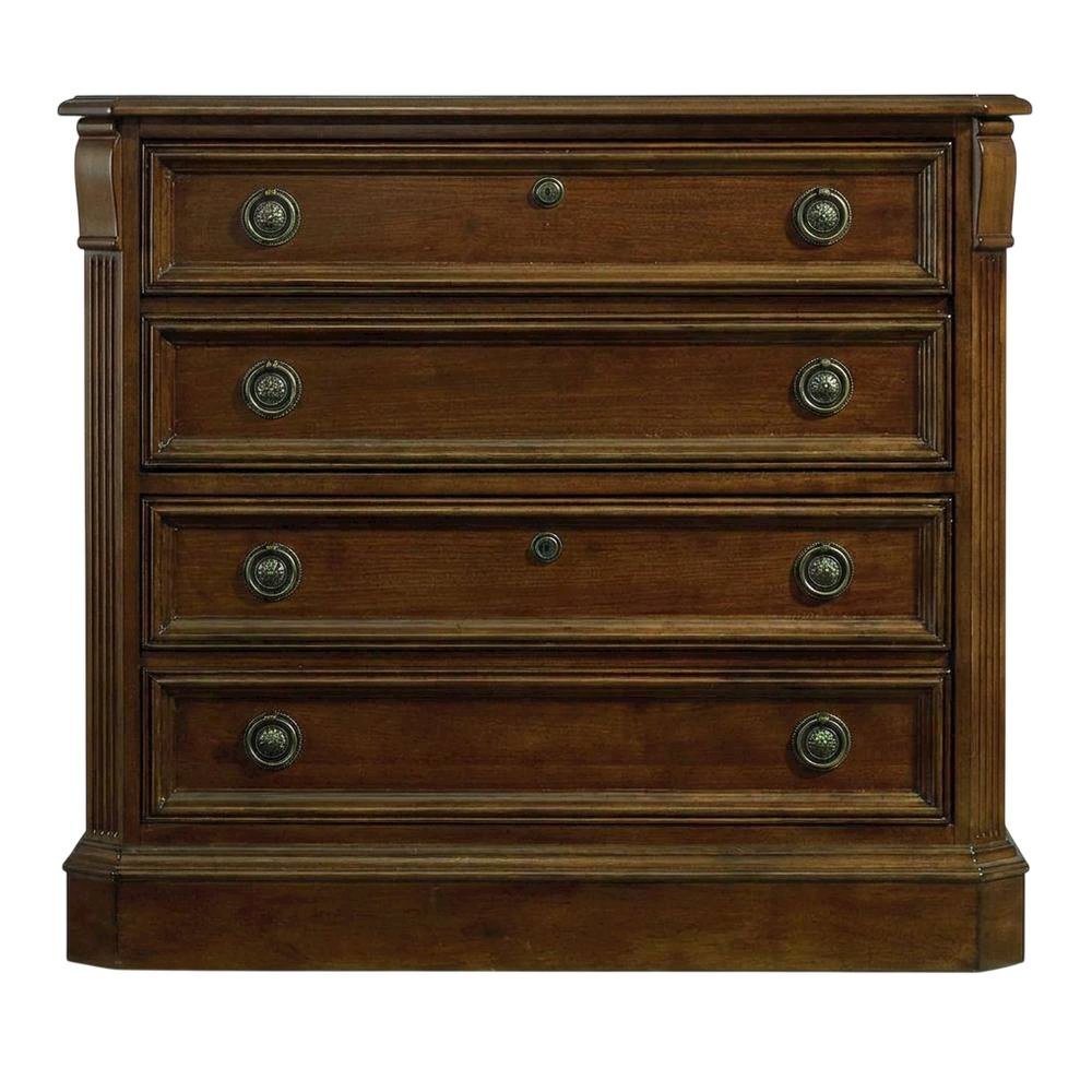 Cherry Veneer Lateral File Cabinet, Traditional, Brown. Picture 1