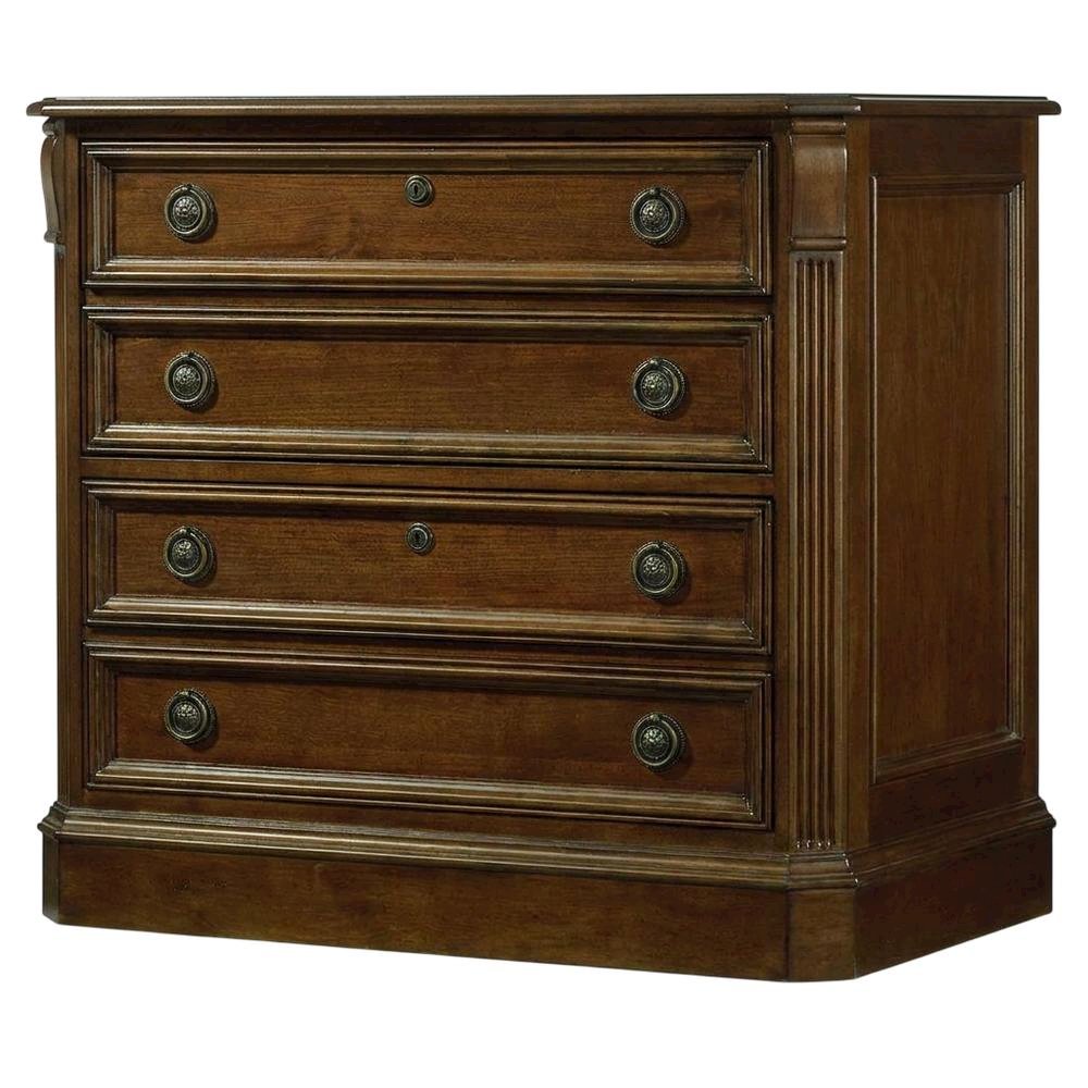 Cherry Veneer Lateral File Cabinet, Traditional, Brown. Picture 4