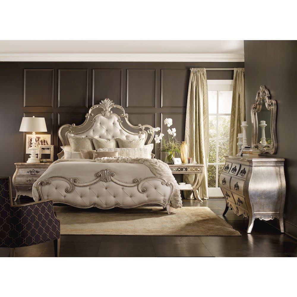Hooker Furniture Sanctuary 1-Drawer Bedroom Nightstand in Silver Wood. Picture 4