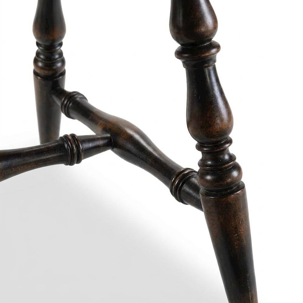 Wood-Frame Spindle Arm Chair for Kitchen and Dining Room, Black. Picture 7