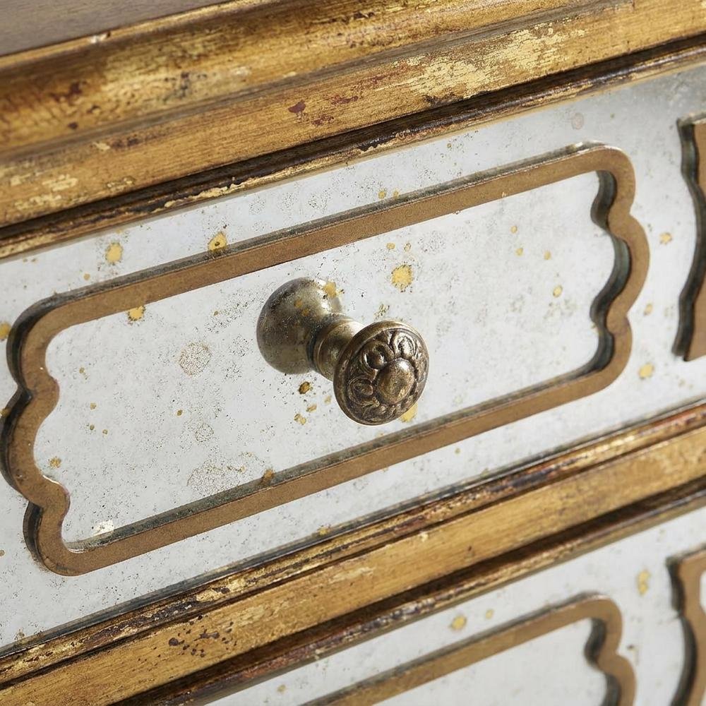 Birch Veneer Nightstand, Gold. Picture 6