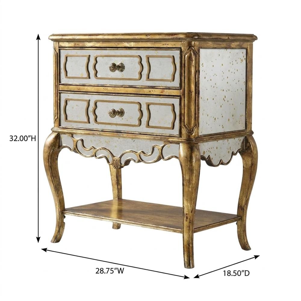 Birch Veneer Nightstand, Gold. Picture 5