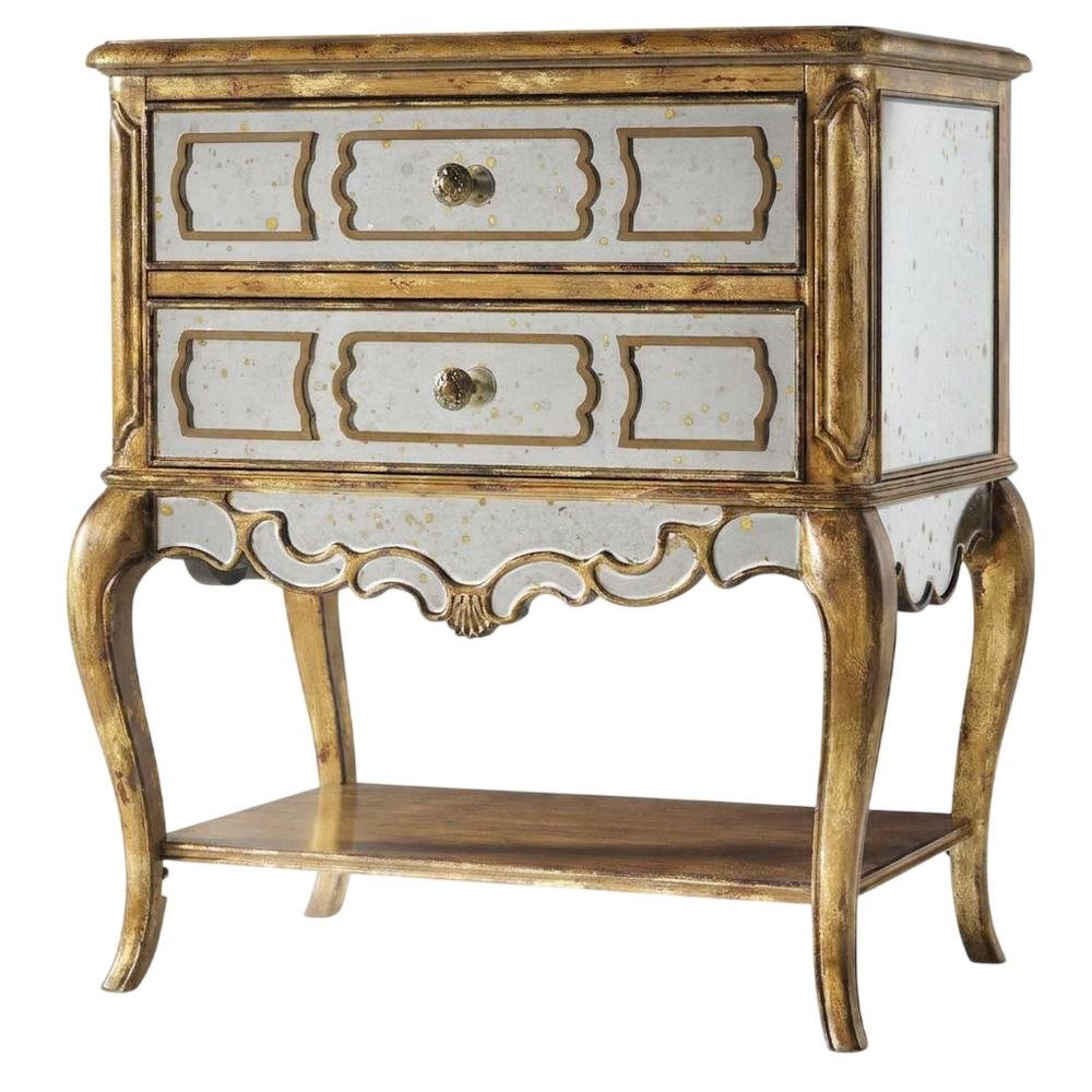 Birch Veneer Nightstand, Gold. Picture 4