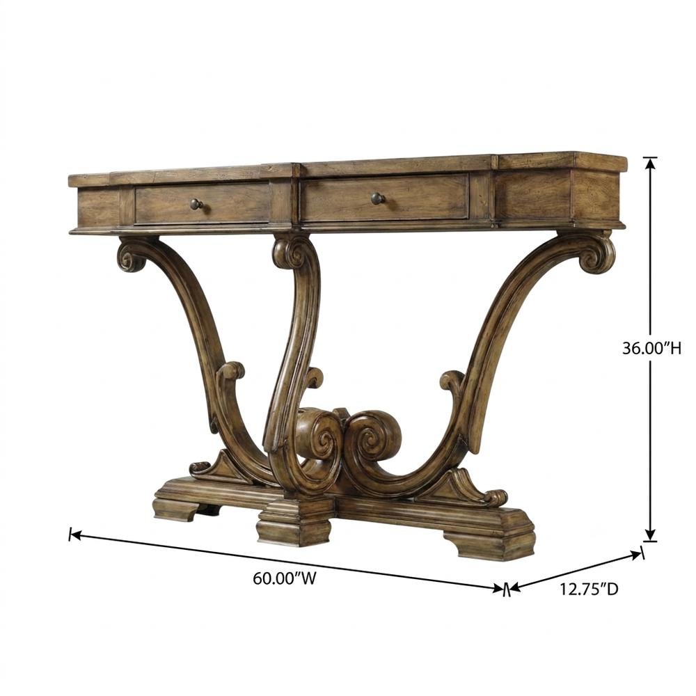 Primavera Maple Veneer Console Table, Narrow Entryway Table Sofa Table, Brown. Picture 5