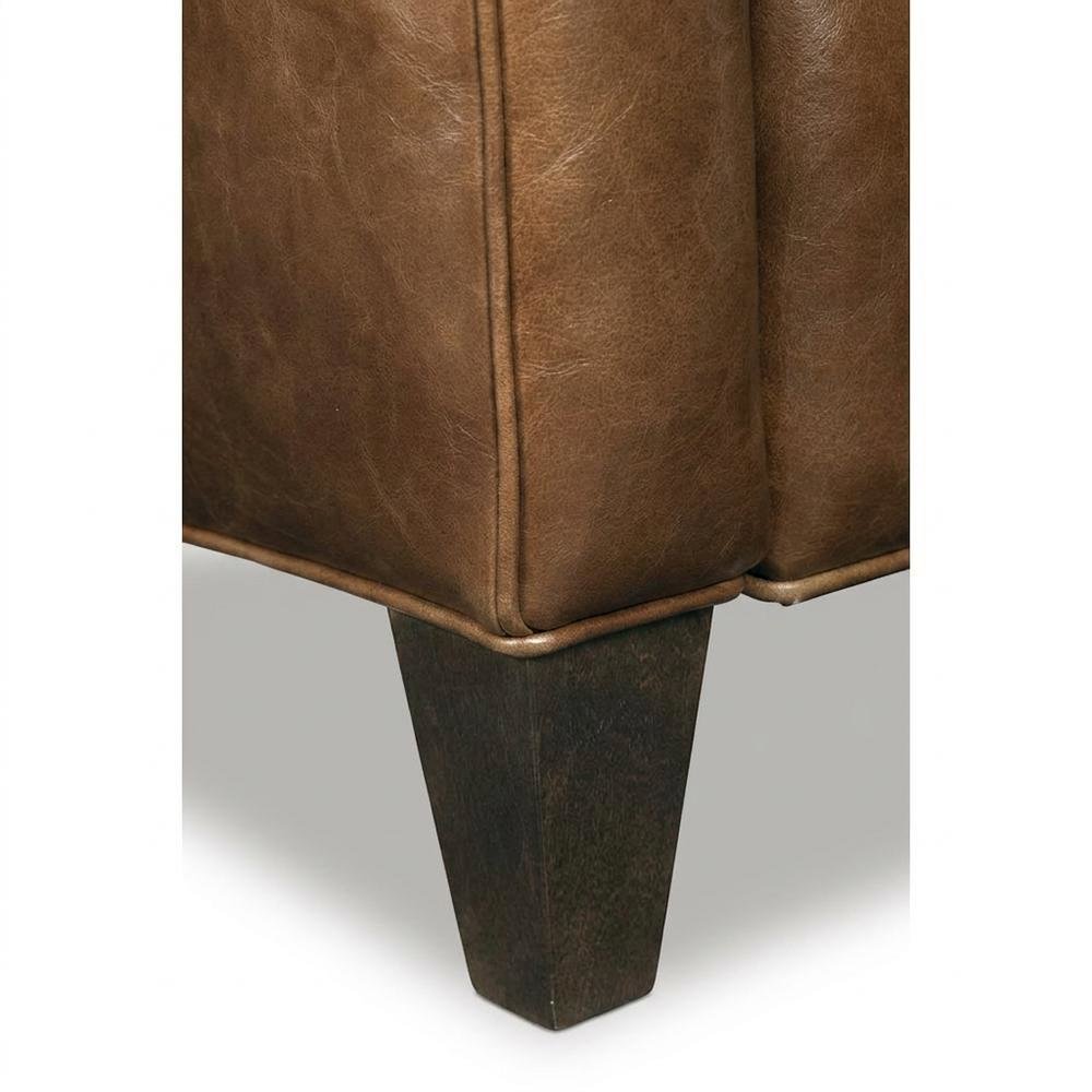 Shasta Aniline Top Grain Leather Recliner Chair with Fixed Arms, Brown. Picture 3