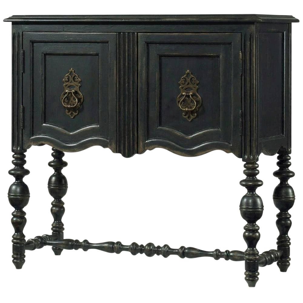 Birch Veneer Storage Chest with Distressed-Finish Detail for Entryway, Black. Picture 4