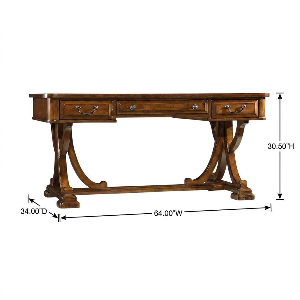 Alder Veneer Writing Desk, Brown. Picture 5