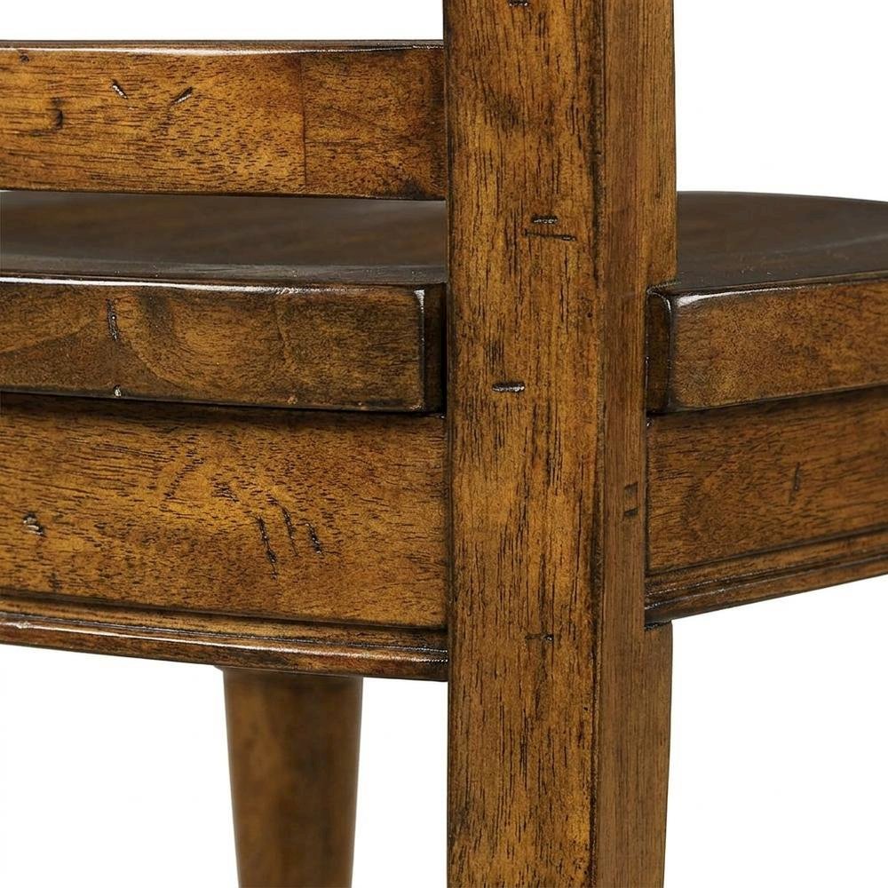Alder Veneer Ladderback Wooden Dining Chair with Distressed Finish, Brown. Picture 7