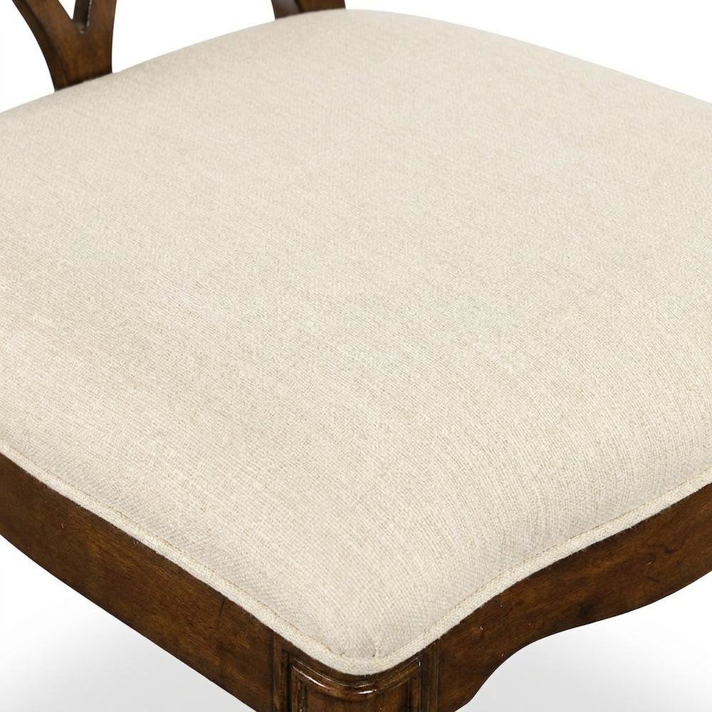 Fabric-Upholstered Splatback Dining Side Chair with High Back, Mahogany. Picture 6