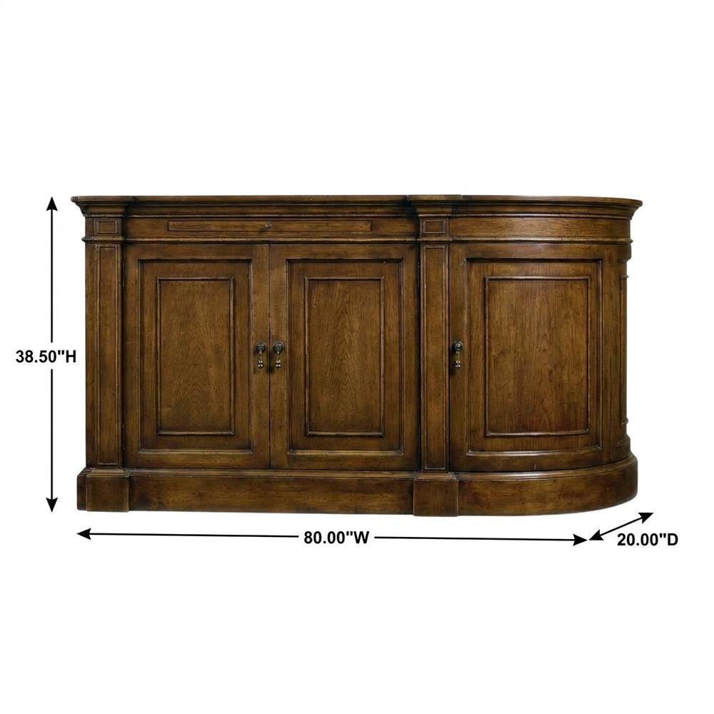 Pecky Pecan Veneer Sideboard, Rustic Sideboard Buffet Cabinet, Brown. Picture 5
