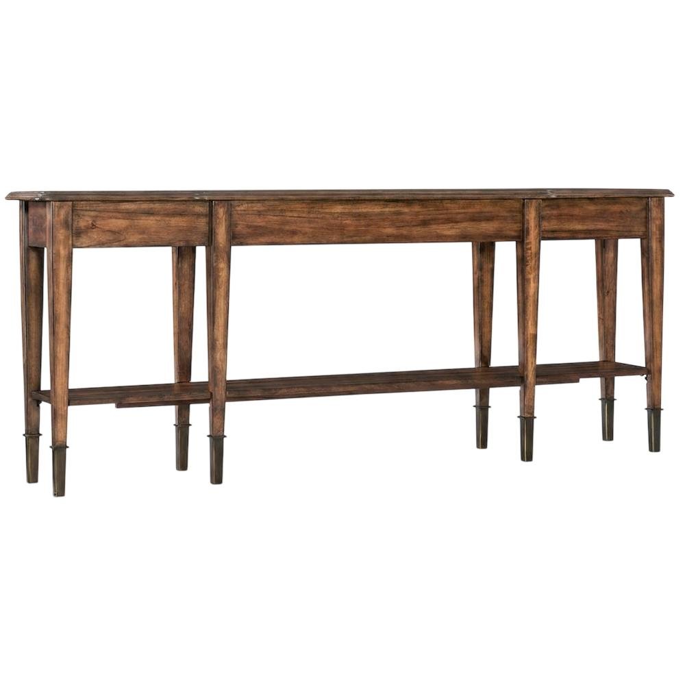 Acacia Wood Skinny Console Table with Drawers for Entryway with Storage, Brown. Picture 1