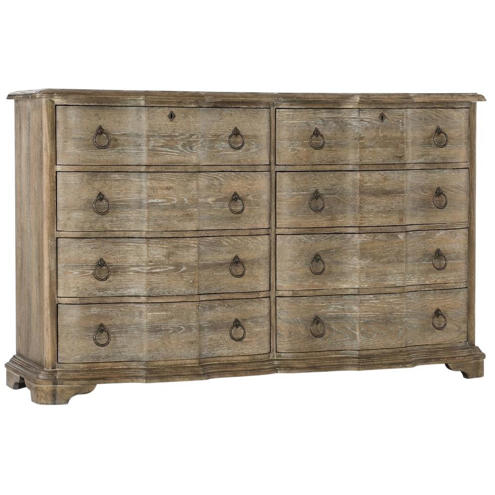 Poplar and Cedar Veneer Dresser with 8 Drawers, Distressed Wood Finish, Brown. Picture 4