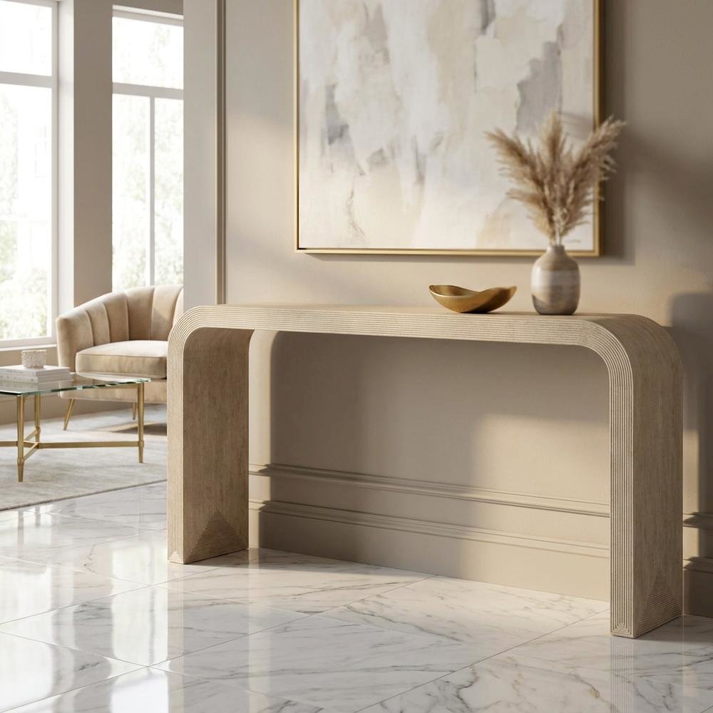 Wood and Resin Console Table, Sofa Table and Entryway Table, Brown. Picture 3
