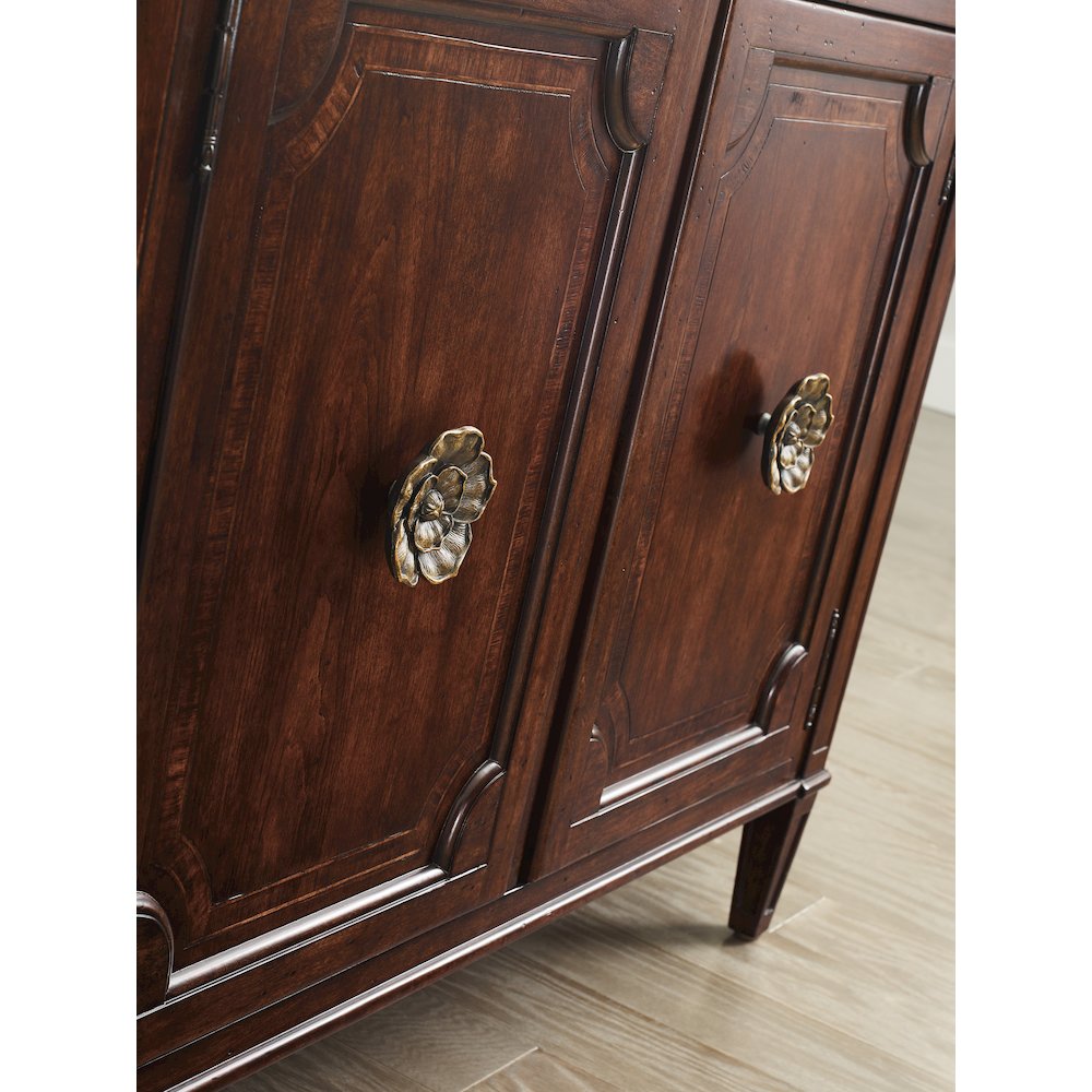 Charleston Four-Door Wood Buffet in Cherry Brown by Hooker Furniture. Picture 8