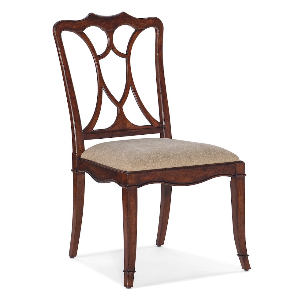 Hooker Furniture Charleston Fabric Upholstered Side Chair in Cherry Brown. Picture 1