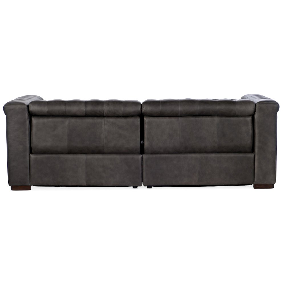 Savion 2 over 2 Sofa with Power Recline & Power Headrest in Gray Leather. Picture 5
