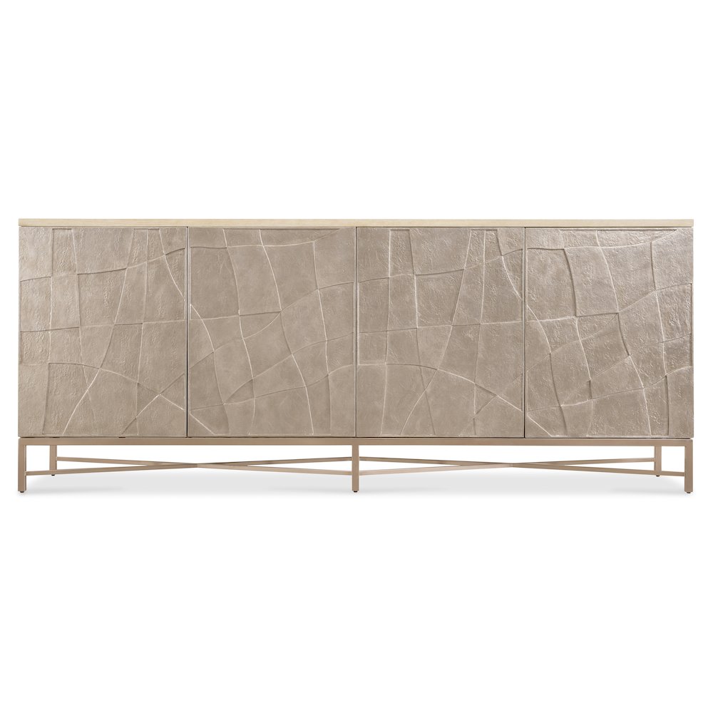 Hooker Furniture Westwood Credenza with Silver Leaf Plated Wood Doors. Picture 3