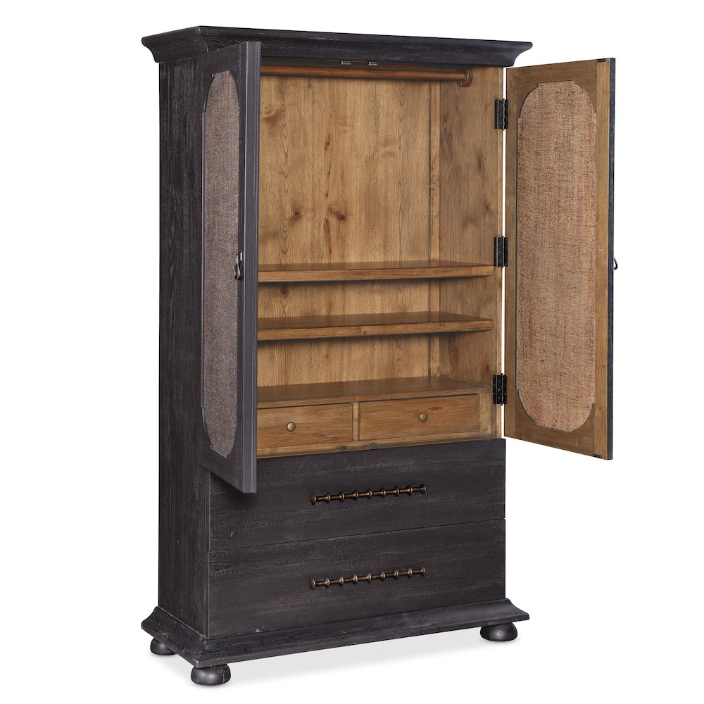 Hooker Furniture Big Sky Veneers Wood Small Wardrobe in Black. Picture 2