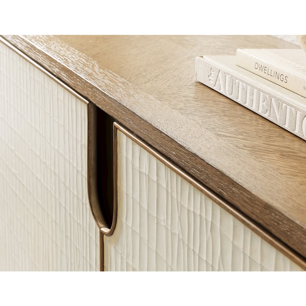 Melange Arbor Wood Credenza in Natural with Canvas Crackle by Hooker Furniture. Picture 5