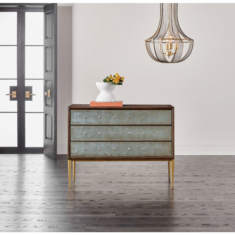 Hooker Furniture Living Room Melange Estrella Three Drawer Chest. Picture 3