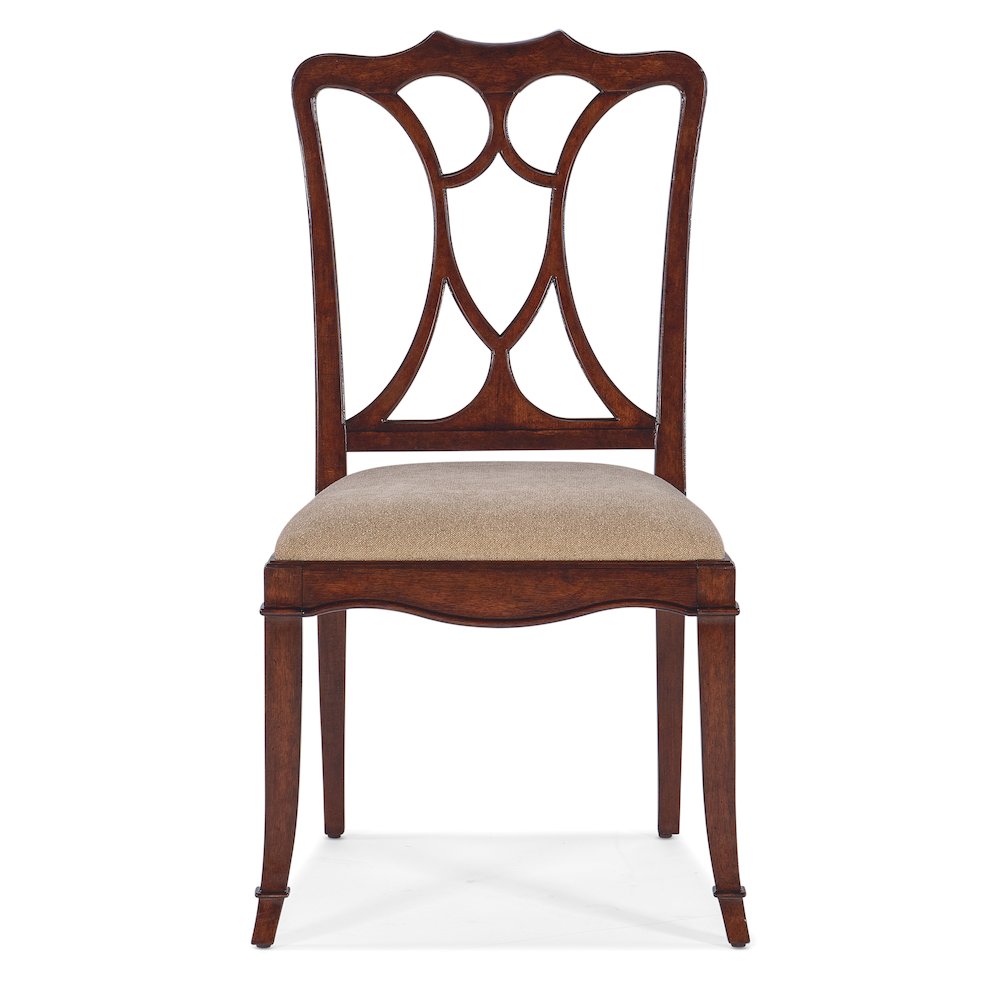 Hooker Furniture Charleston Fabric Upholstered Side Chair in Cherry Brown. Picture 3