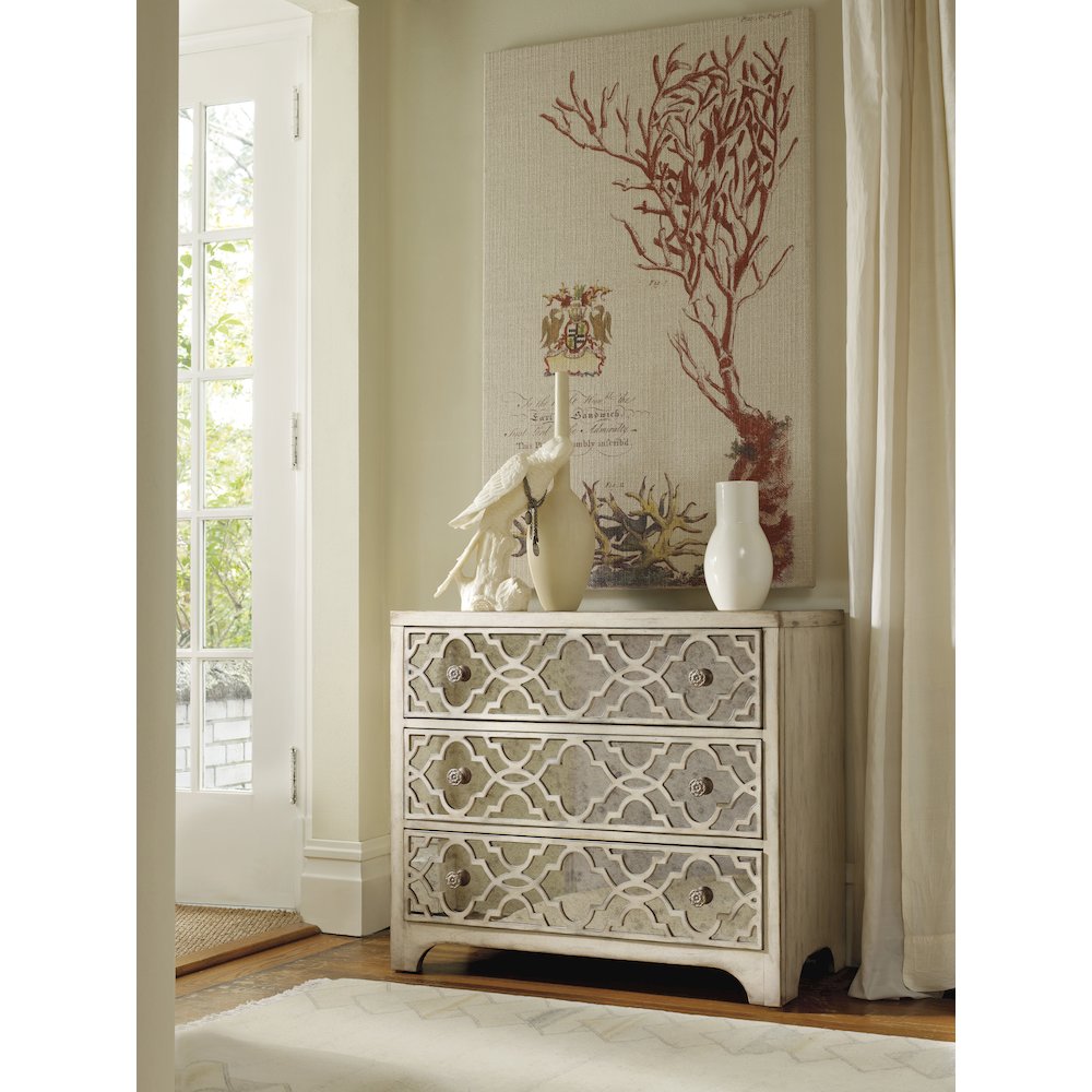 Hooker Furniture Sanctuary Wood Fretwork Accent Chest in Natural. Picture 3