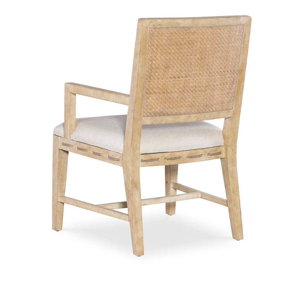 Retreat Cane Back Fabric Upholstered Arm Chair in Beige by Hooker Furniture. Picture 2