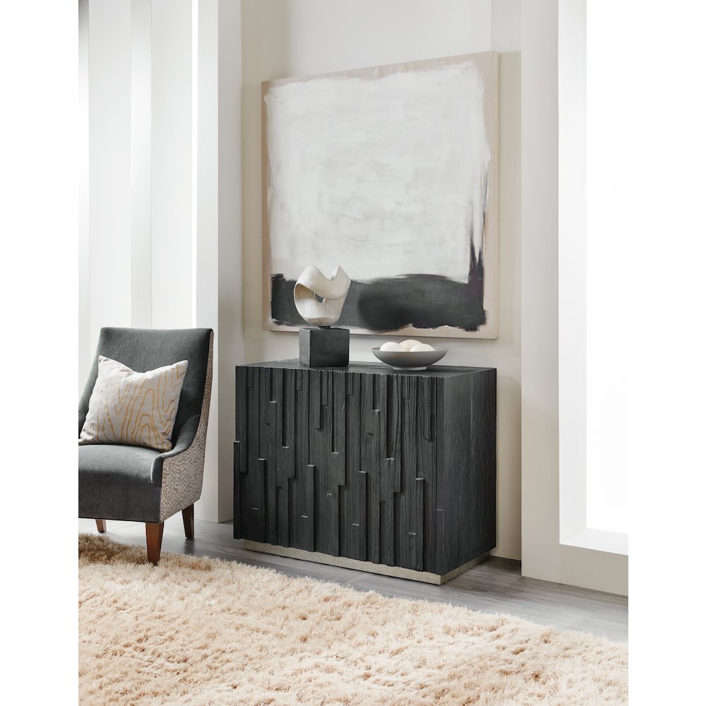 Hooker Furniture Chapman Veneers Shou Sugi Ban Accent Chest in Black. Picture 5