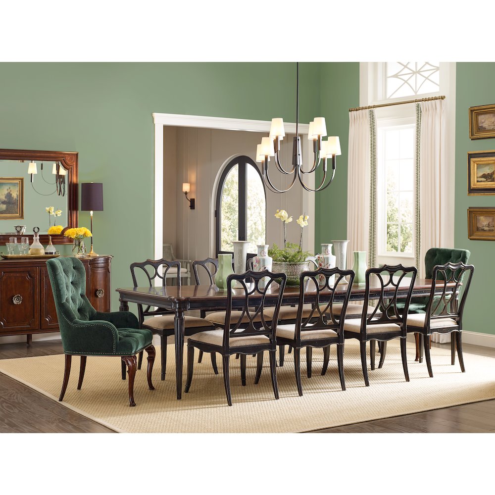 Charleston Upholstered Host Chair in Green Fabric by Hooker Furniture. Picture 8