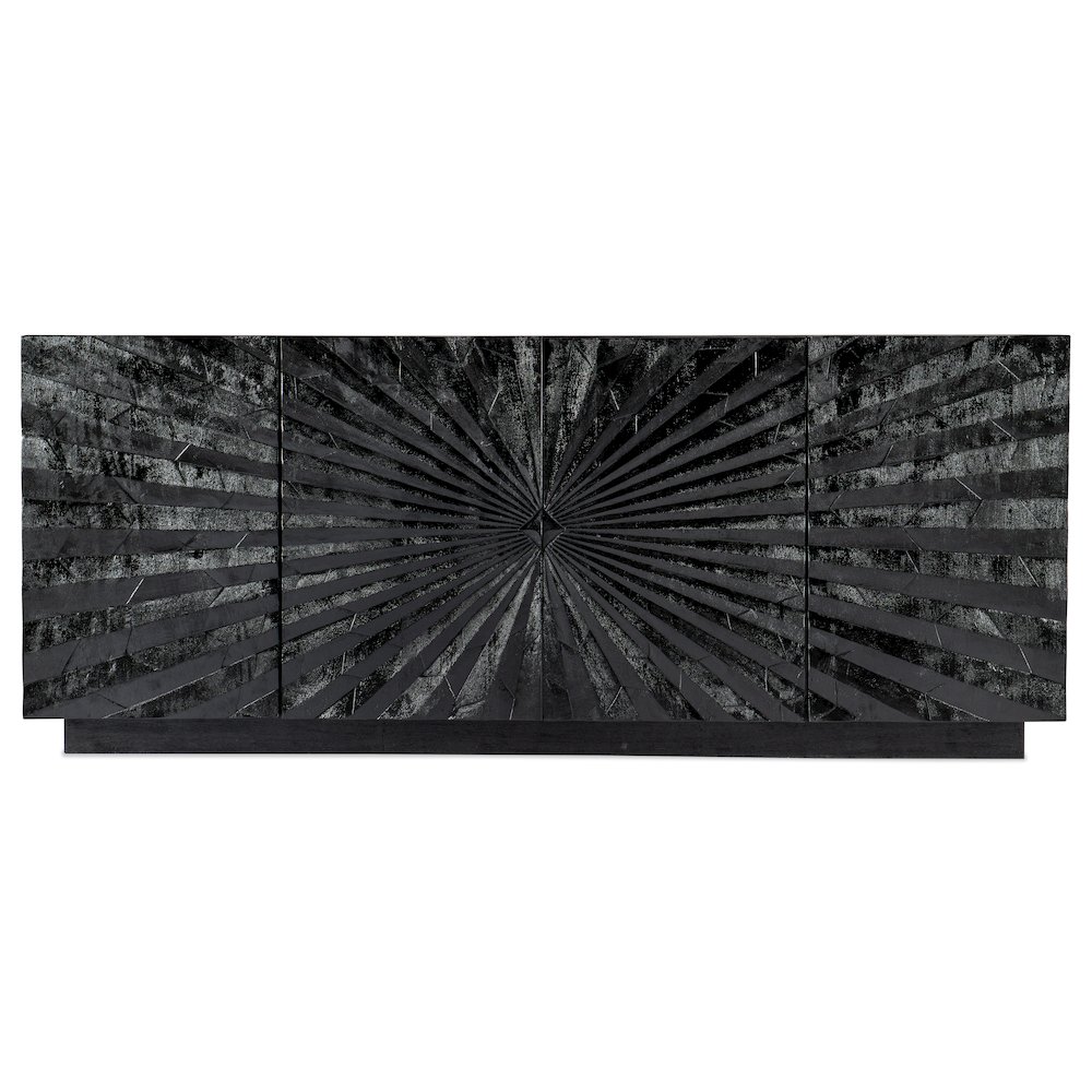 Commerce & Market Open Space Wood Entertainment Console in Black by Hooker. Picture 3