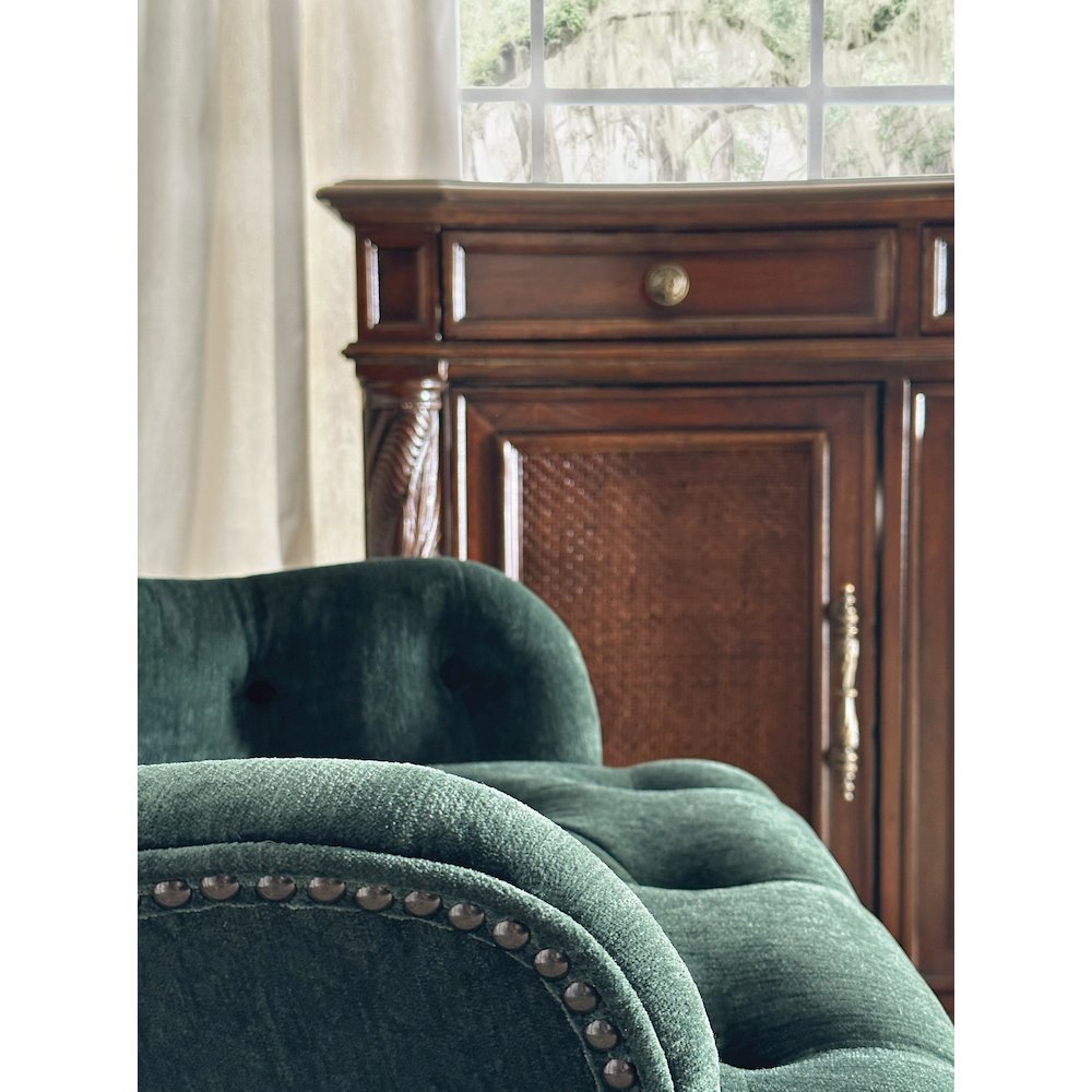 Charleston Upholstered Host Chair in Green Fabric by Hooker Furniture. Picture 4