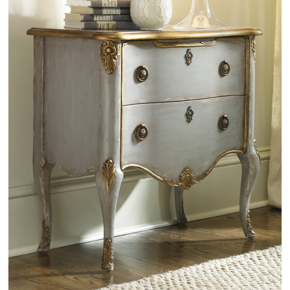 Seven Seas French Two Drawer Wood Accent Chest in Gray by Hooker Furniture. Picture 1
