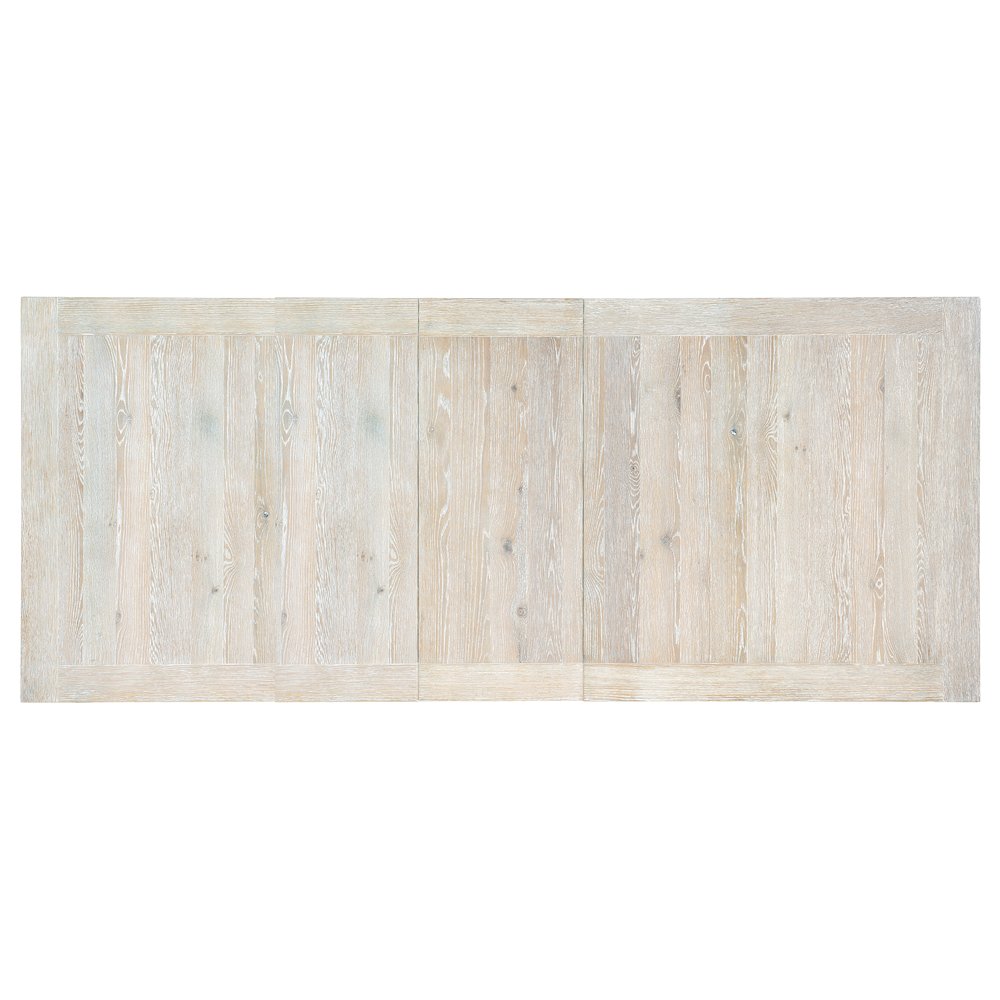 Serenity Topsail Rectangle Dining Table with 2-18in Leaves in White Wood. Picture 4