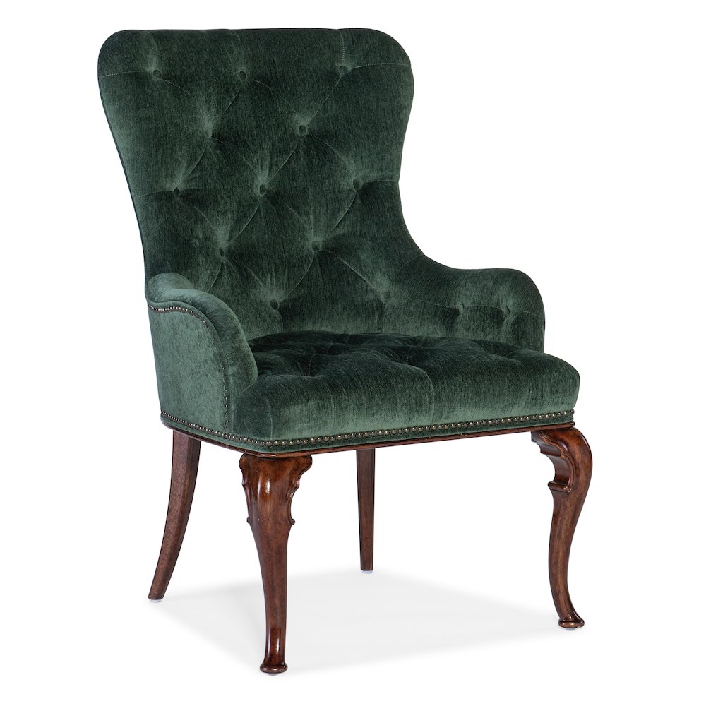 Charleston Upholstered Host Chair in Green Fabric by Hooker Furniture. Picture 1