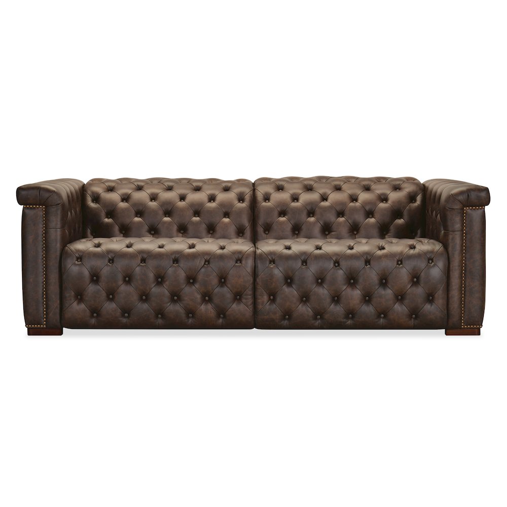 Savion Deux Brown Leather Sofa with Power Recliners and Power Headrests. Picture 6