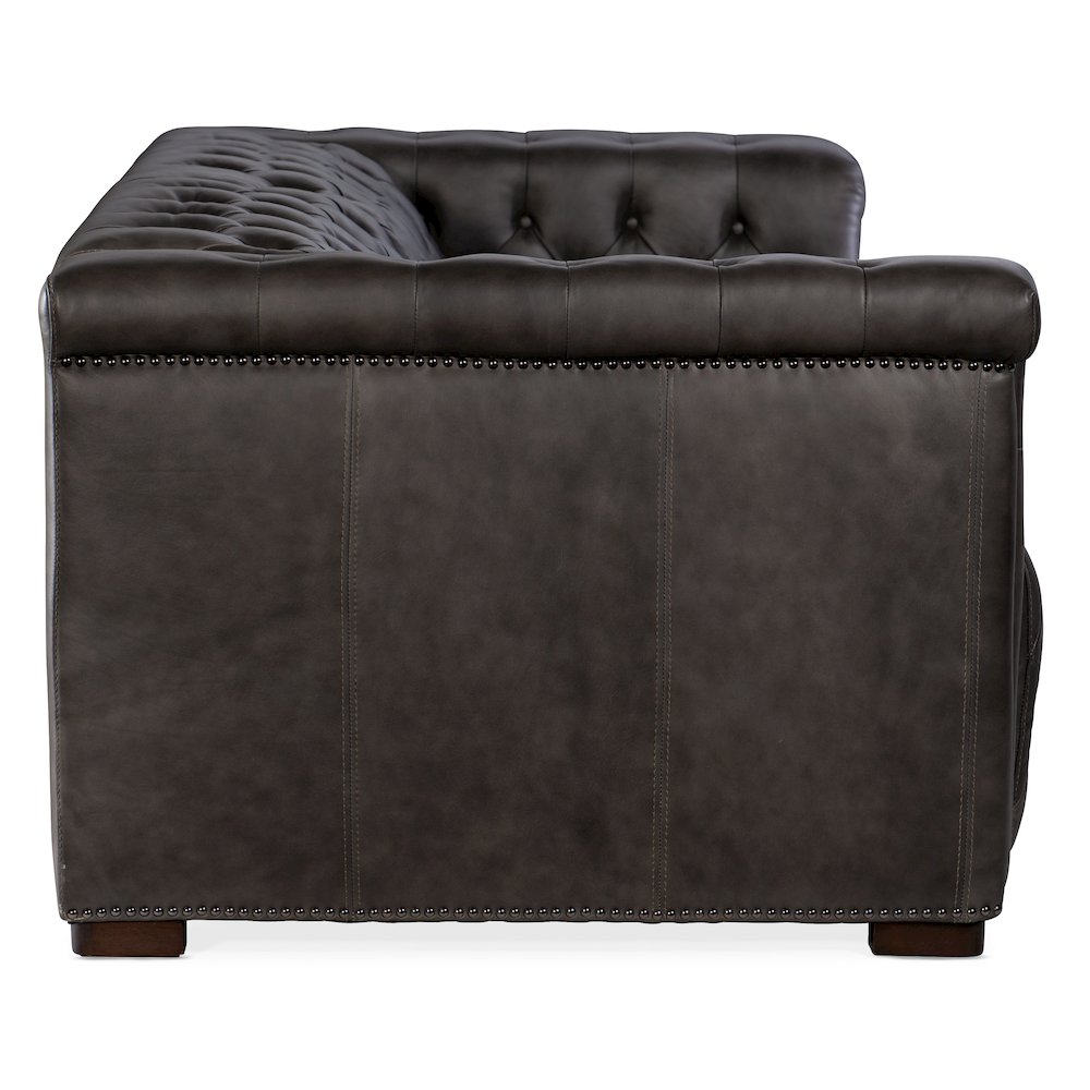 Savion 2 over 2 Sofa with Power Recline & Power Headrest in Gray Leather. Picture 4