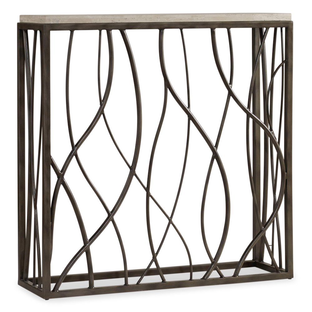 Hooker Furniture Thin Metal Console Table in Cream. Picture 1