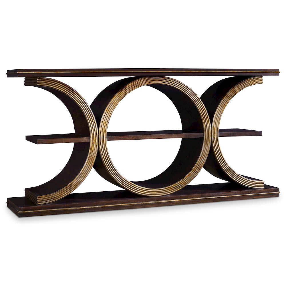 Melange Presidio Console Table in Dark Walnut Wood Finish by Hooker Furniture. Picture 1