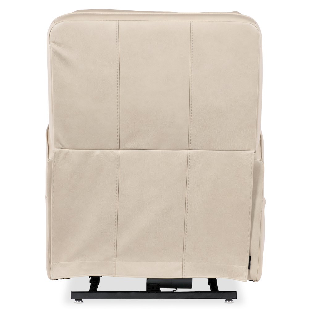 Flynn Power Recliner w/ Pwr Headrest Lumbar and Lift in Beige Leather by Hooker. Picture 2
