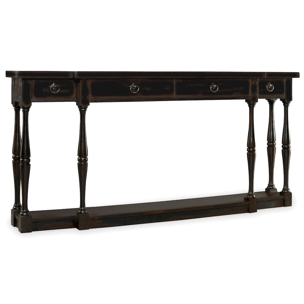 Sanctuary Four-Drawer Thin Console - Ebony. Picture 1