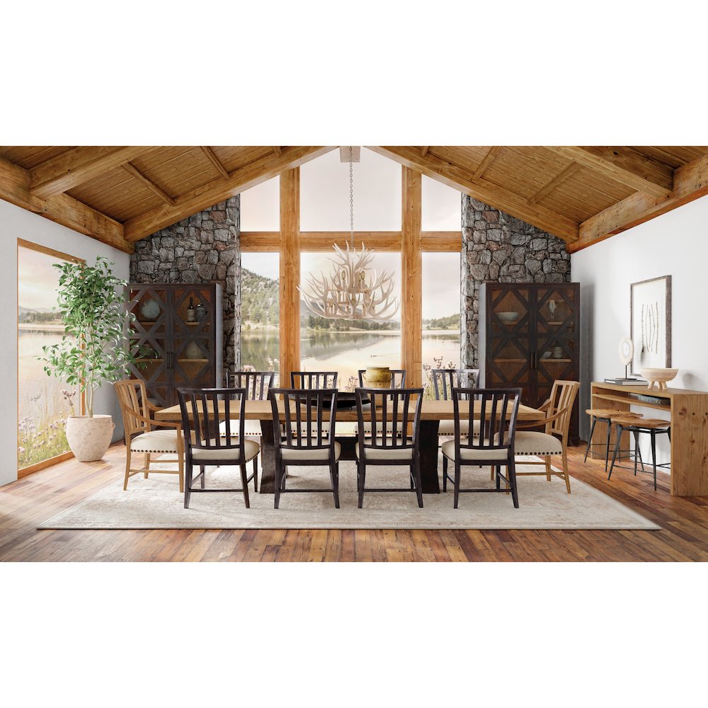 Hooker Furniture Big Sky Wood and Fabric Side Chair in Black. Picture 4